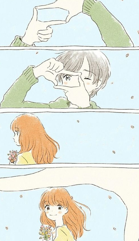 好看又不俗气的全面屏插画情侣壁纸 真爱之路从不平坦爱迎万难爱也赢万难