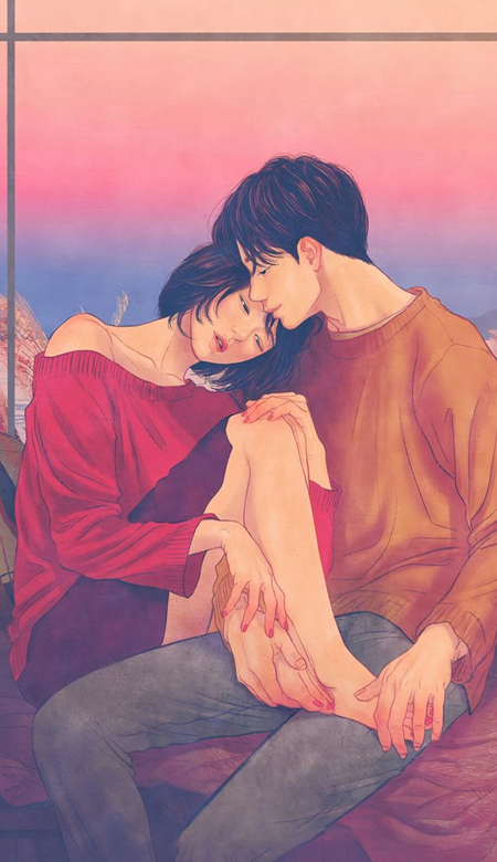 好看又不俗气的全面屏插画情侣壁纸 真爱之路从不平坦爱迎万难爱也赢万难