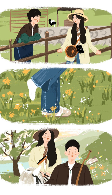 2023春季超甜的卡通幸福情侣壁纸 那就好好谈一场恋爱吧